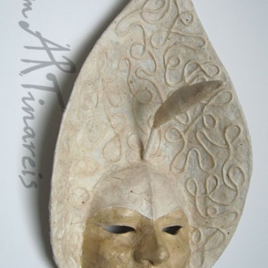 ´Calla´- dekorative Wandmaske aus Pappmaché