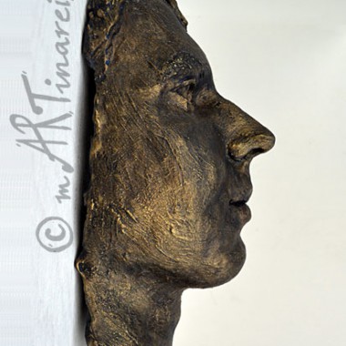 Junger Mann - Gesichtsabformung in Bronze-Optik