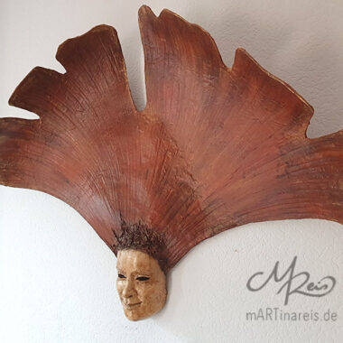 Gingko Maske - Pappmaché