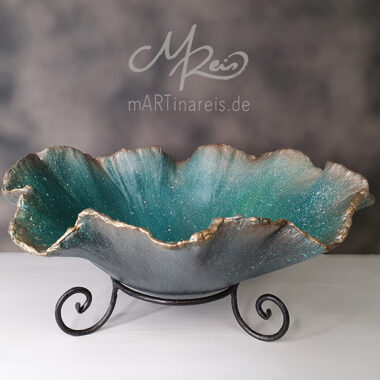 Wellige Belly Bowl in edlen gesprenkelten Optik